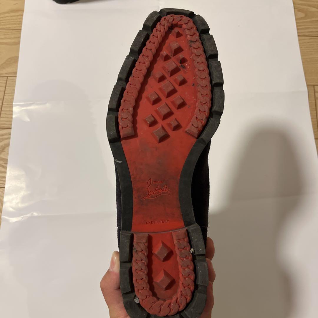 Christian Louboutin Short Boots Shoes Studs EU 41.0 US 8.0 Suede Black Authentic