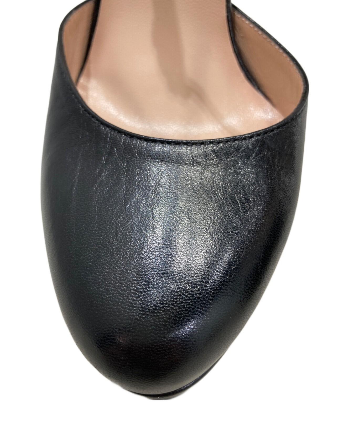 GUCCI Shoes Pumps Heel ankle strap EU 37.5 US 7.5 Black Authentic