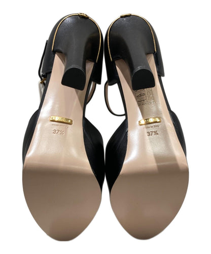 GUCCI Shoes Pumps Heel ankle strap EU 37.5 US 7.5 Black Authentic
