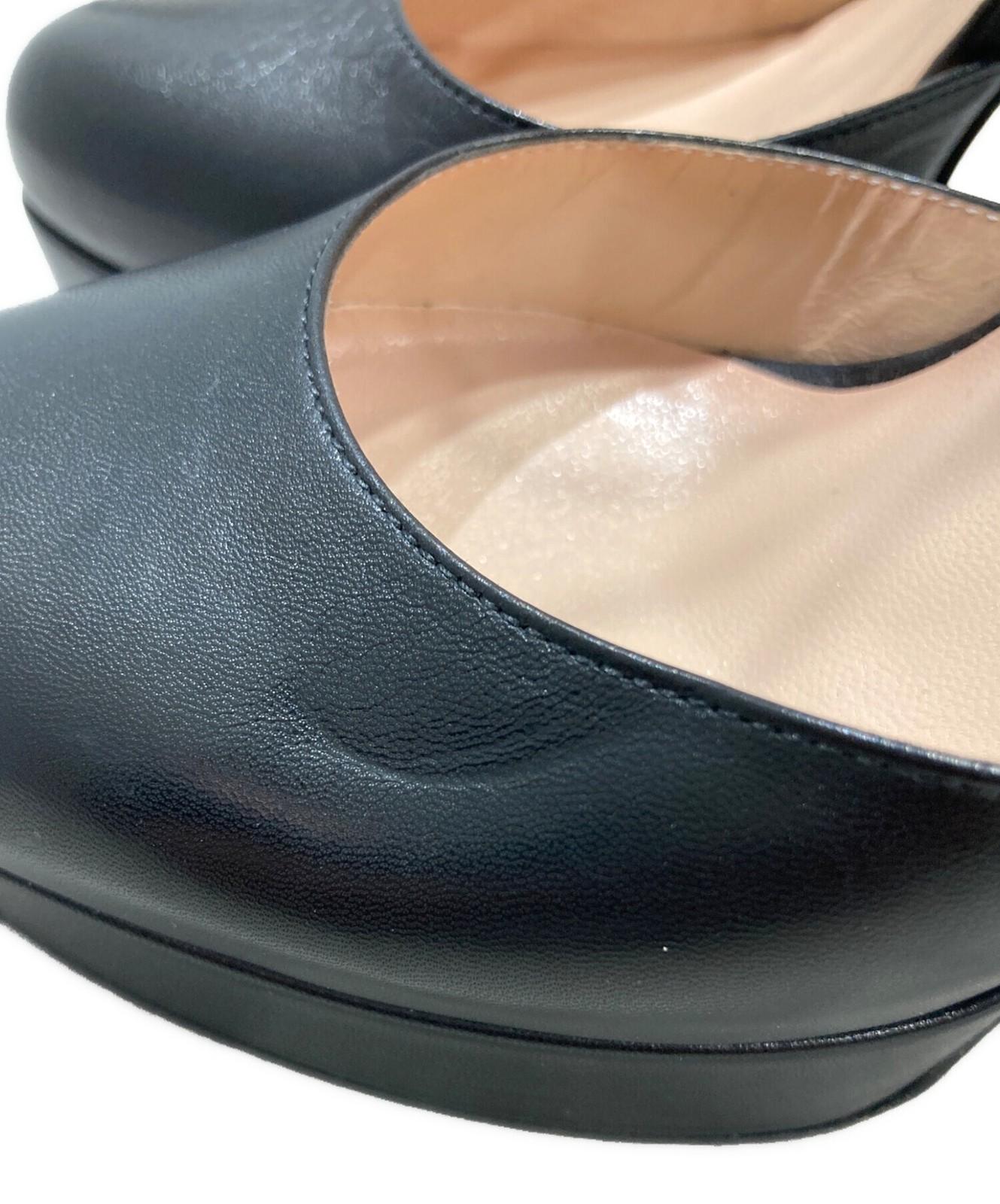 GUCCI Shoes Pumps Heel ankle strap EU 37.5 US 7.5 Black Authentic