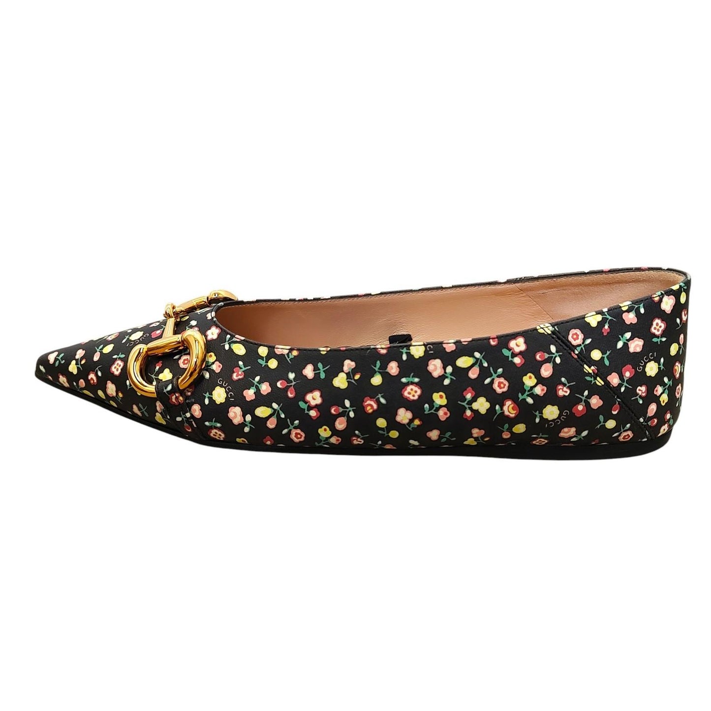 GUCCI Shoes Pumps Heel LIBERTY FLORAL BALLET EU 37.5 US 7.5 Multicolor Authentic