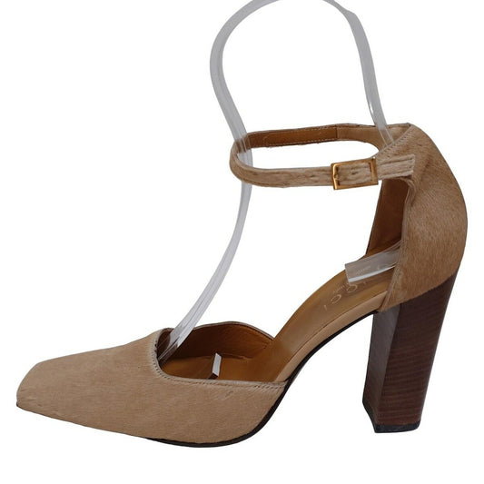 GUCCI Shoes Pumps Heel EU 37.5 US 7.5 Beige Authentic
