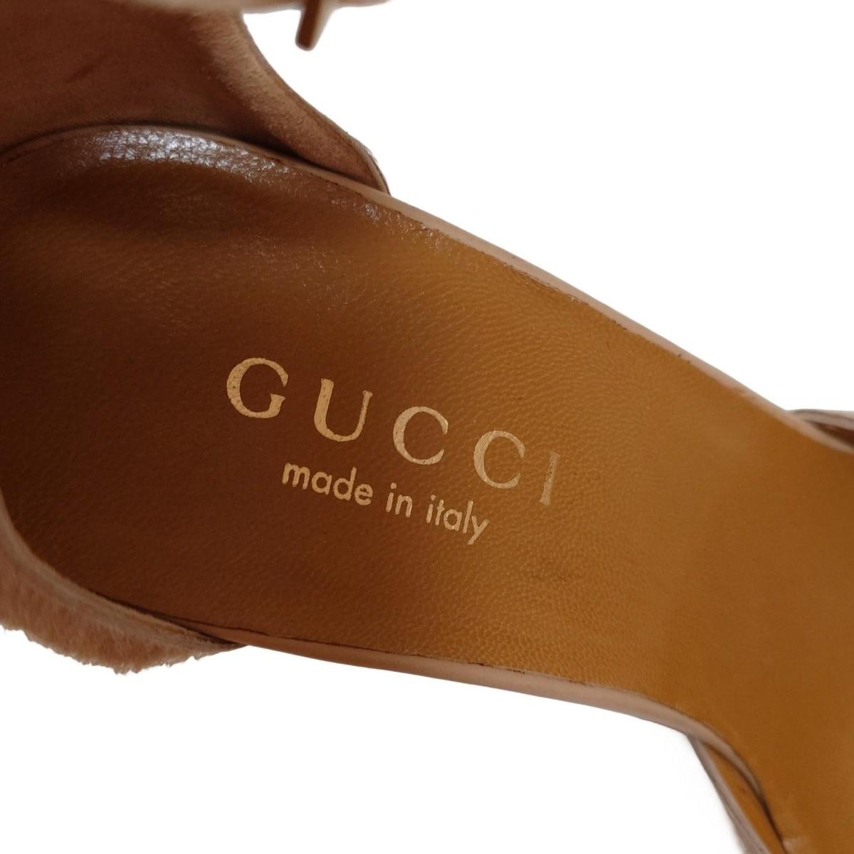 GUCCI Shoes Pumps Heel EU 37.5 US 7.5 Beige Authentic