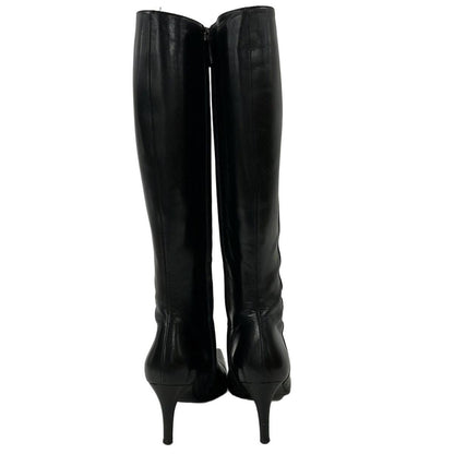 GUCCI Long Boots Shoes EU 36.5 US 6.5 Leather Black Authentic