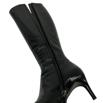 GUCCI Long Boots Shoes EU 36.5 US 6.5 Leather Black Authentic