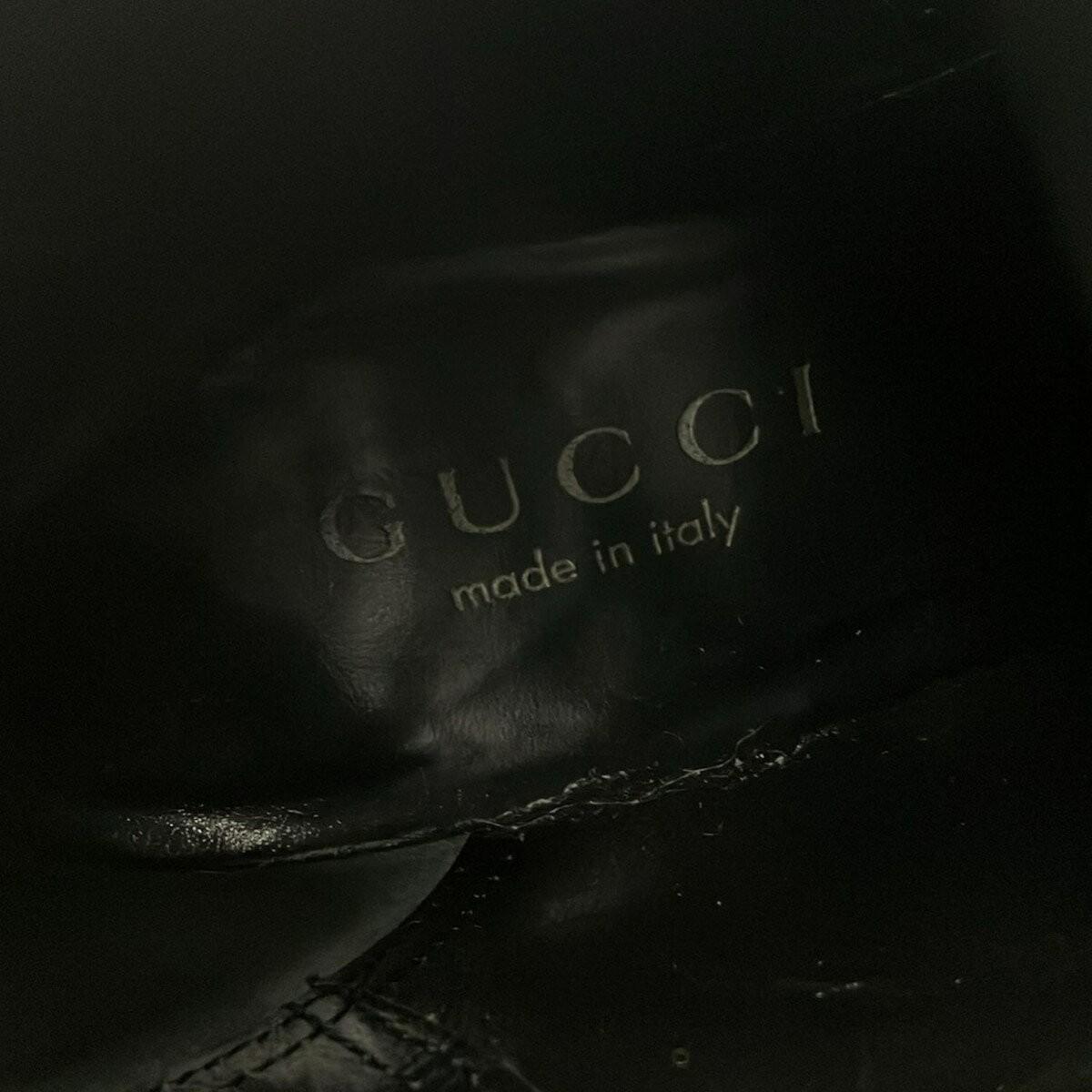 GUCCI Long Boots Shoes EU 36.5 US 6.5 Leather Black Authentic