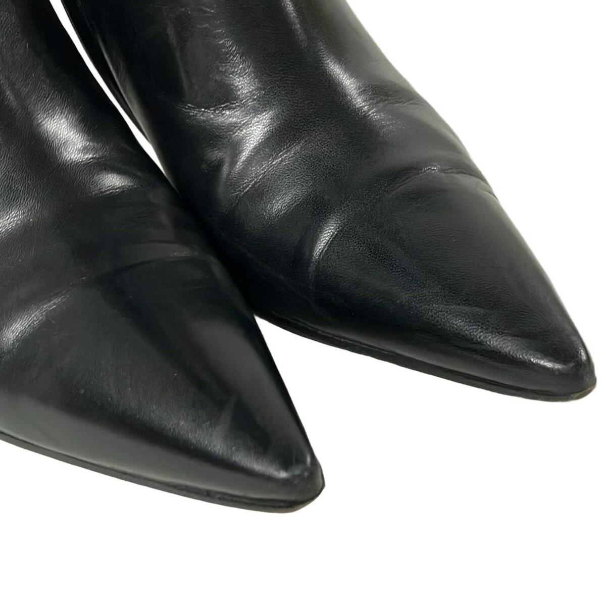 GUCCI Long Boots Shoes EU 36.5 US 6.5 Leather Black Authentic