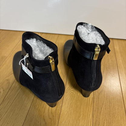GUCCI Short Boots Shoes EU 36.5 US 6.5 Leather Suede Black Authentic