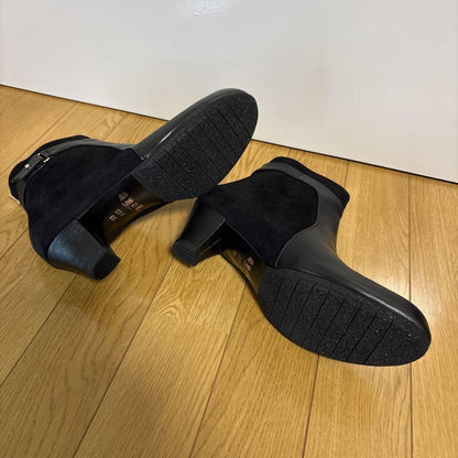 GUCCI Short Boots Shoes EU 36.5 US 6.5 Leather Suede Black Authentic