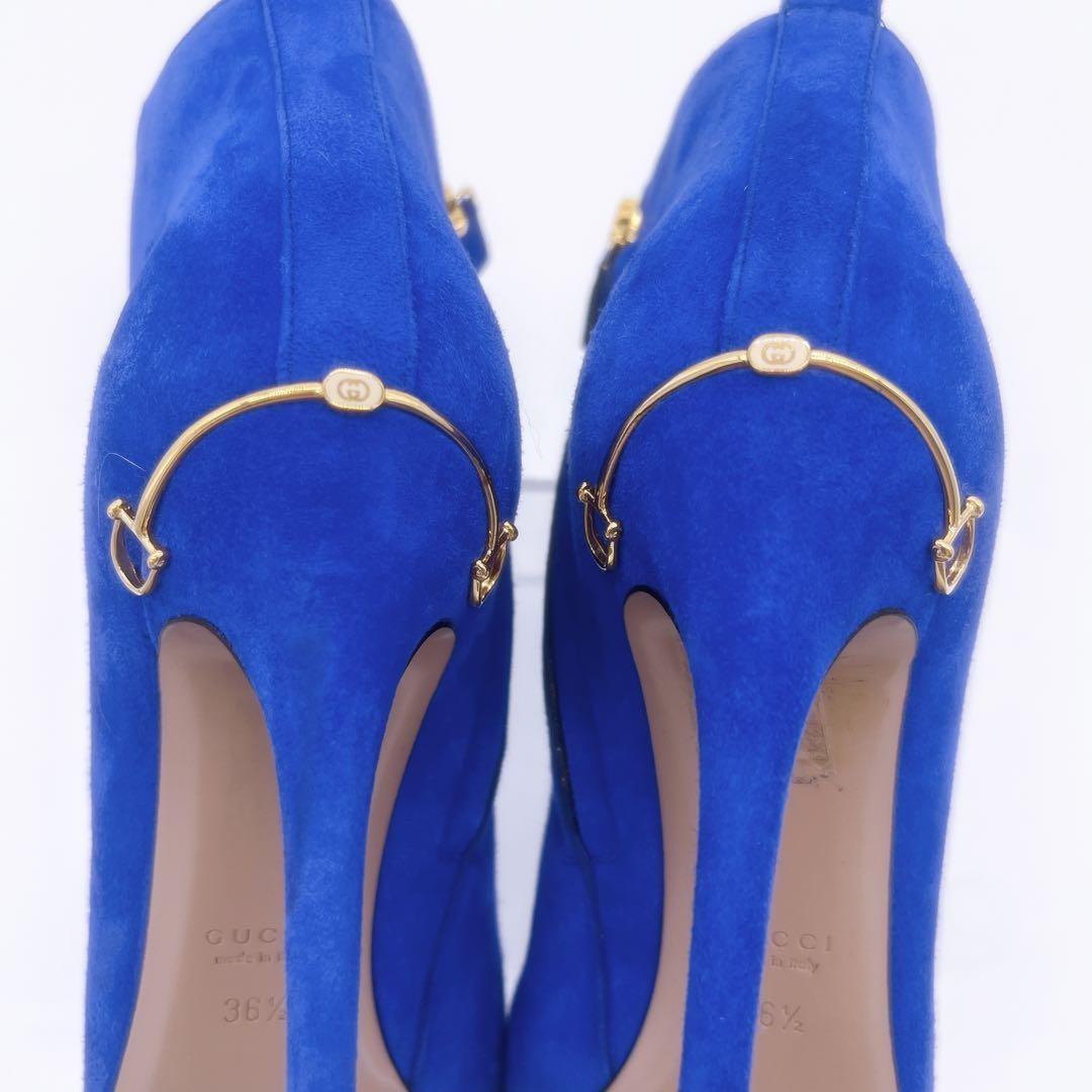 GUCCI Short Boots Shoes EU 38 US 8 Suede Blue Authentic