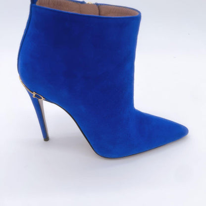 GUCCI Short Boots Shoes EU 38 US 8 Suede Blue Authentic