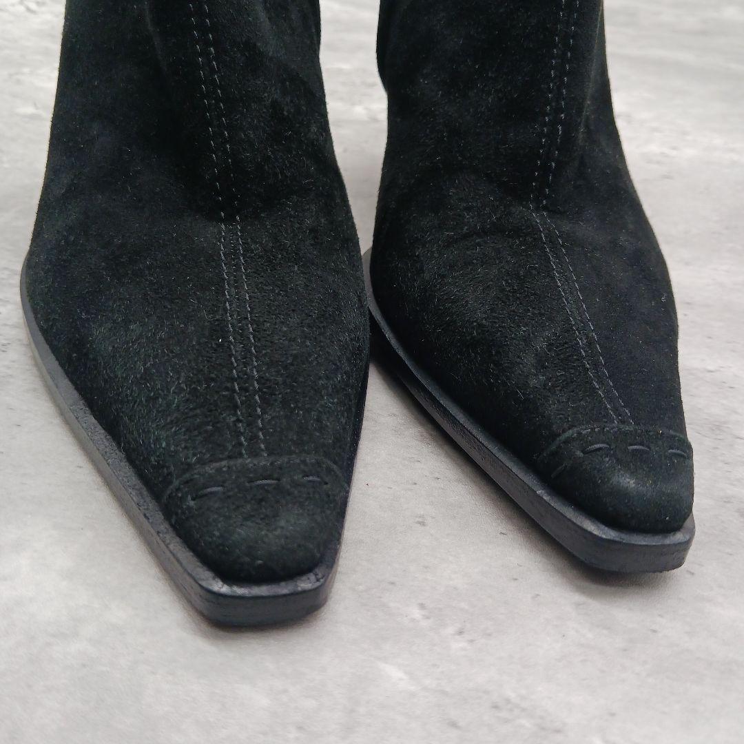 GUCCI Short Boots Shoes EU 36 US 6 Suede Black Authentic