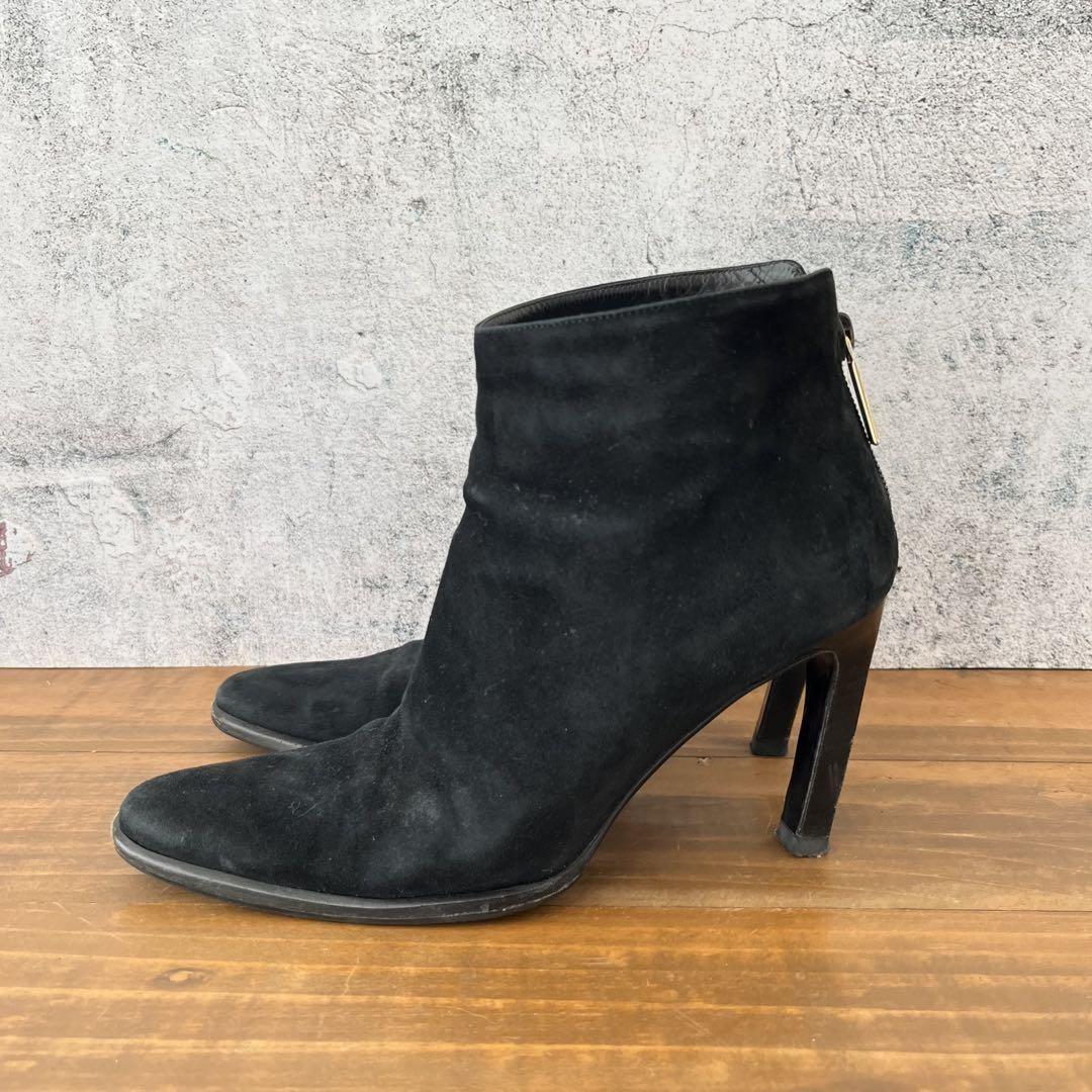 GUCCI Short Boots Bootie Shoes EU 35.5 US 5.5 Suede Black Authentic