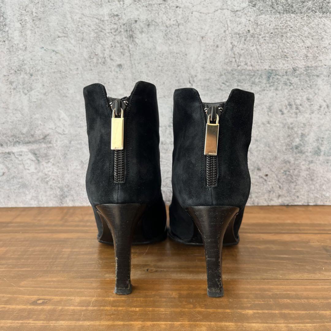 GUCCI Short Boots Bootie Shoes EU 35.5 US 5.5 Suede Black Authentic