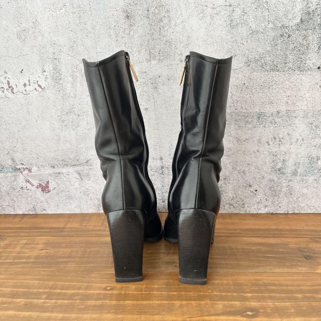 GUCCI Boots Bootie Shoes EU 37 US 7 Leather Black Authentic