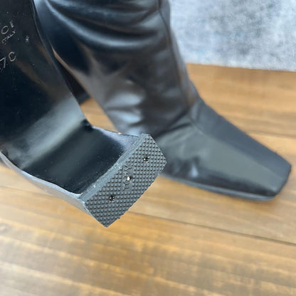 GUCCI Boots Bootie Shoes EU 37 US 7 Leather Black Authentic