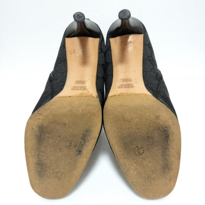 GUCCI Short Boots Shoes GG Canvas EU 39 US 9 Black Authentic