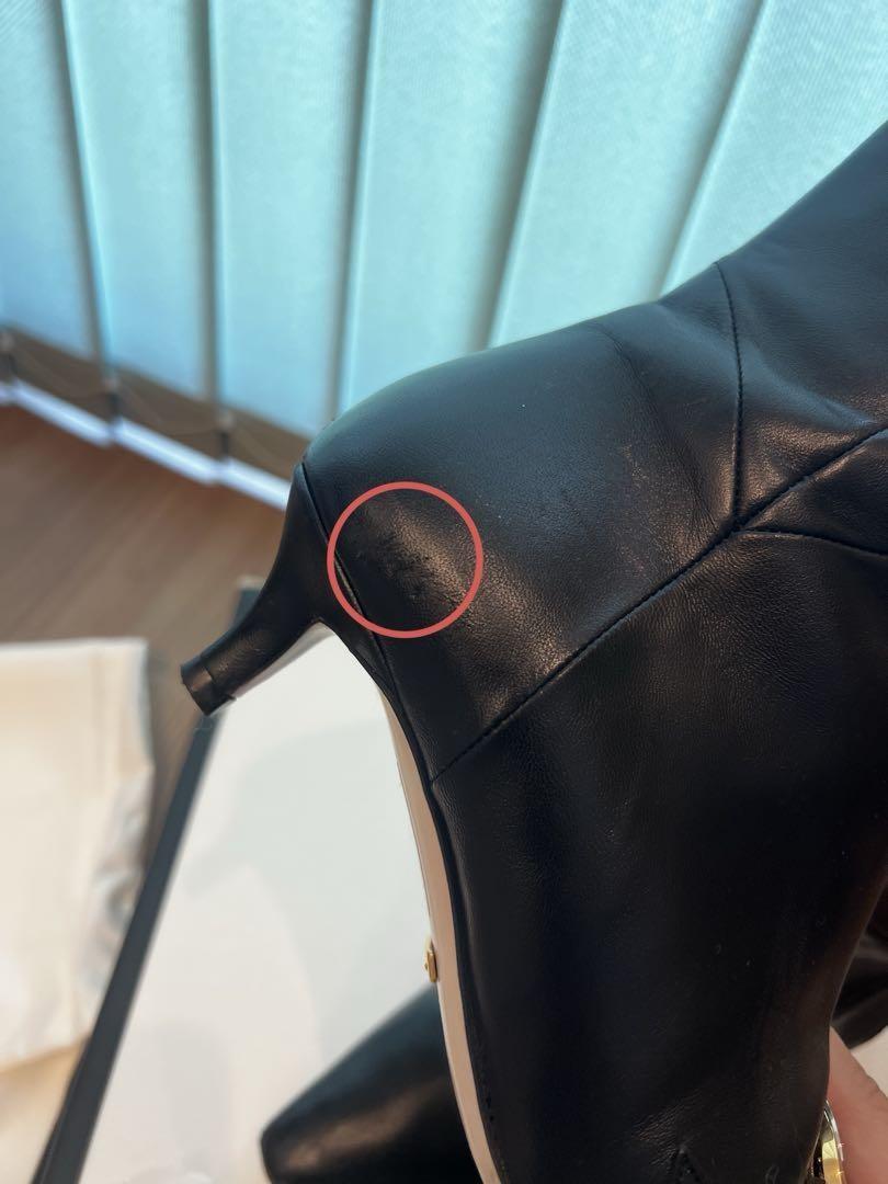 GUCCI Short Boots Shoes EU 35.5 US 5.5 Leather Black Authentic