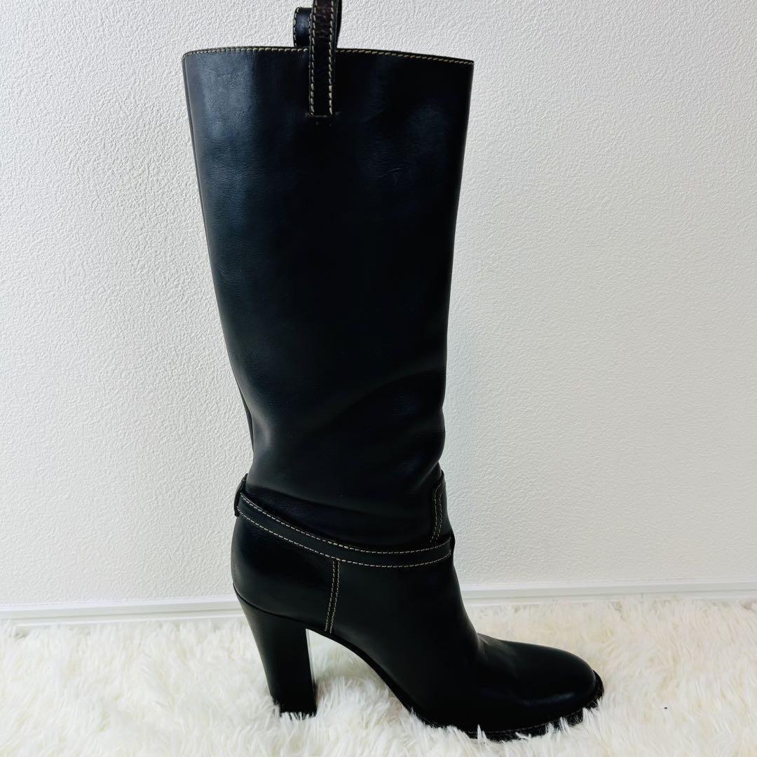 GUCCI Long Boots Shoes Interlocking GG EU 35.5 US 5.5 Black Authentic