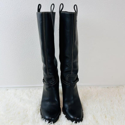 GUCCI Long Boots Shoes Interlocking GG EU 35.5 US 5.5 Black Authentic