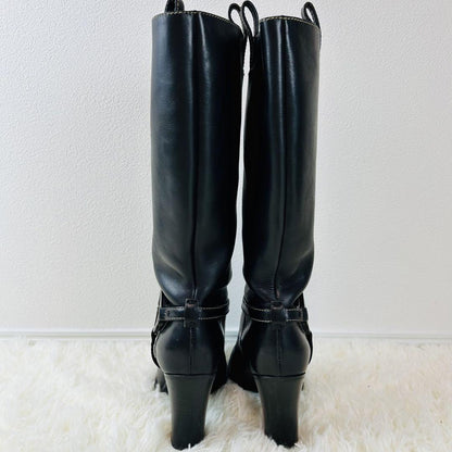 GUCCI Long Boots Shoes Interlocking GG EU 35.5 US 5.5 Black Authentic