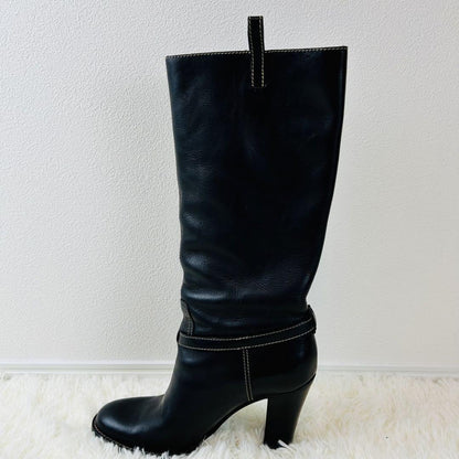 GUCCI Long Boots Shoes Interlocking GG EU 35.5 US 5.5 Black Authentic