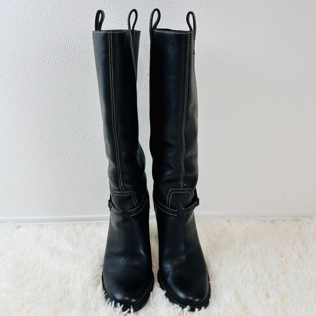 GUCCI Long Boots Shoes Interlocking GG EU 35.5 US 5.5 Black Authentic
