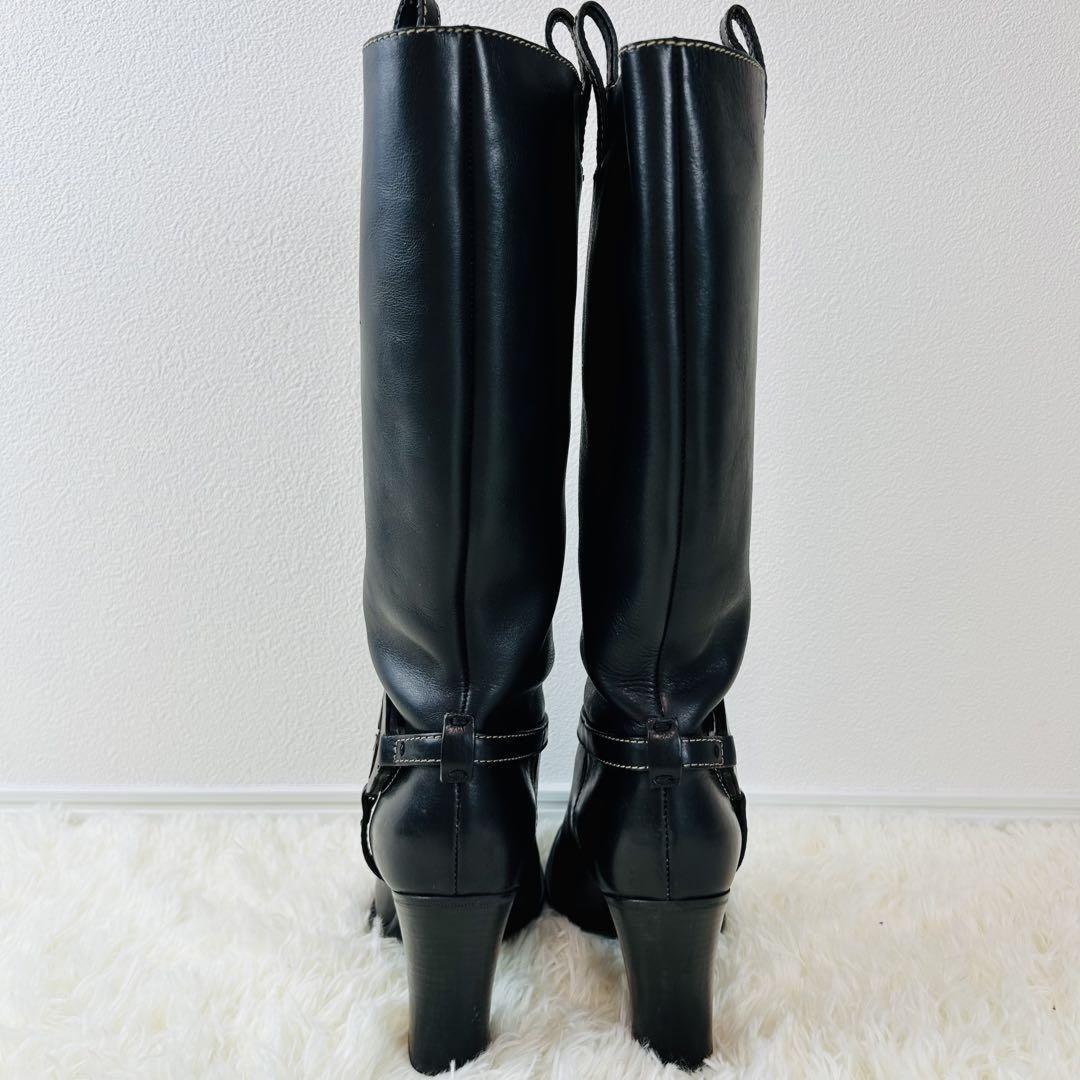 GUCCI Long Boots Shoes Interlocking GG EU 35.5 US 5.5 Black Authentic