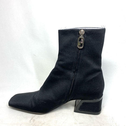 GUCCI Short Boots Shoes EU 36.5 US 6.5 Nylon Black Authentic