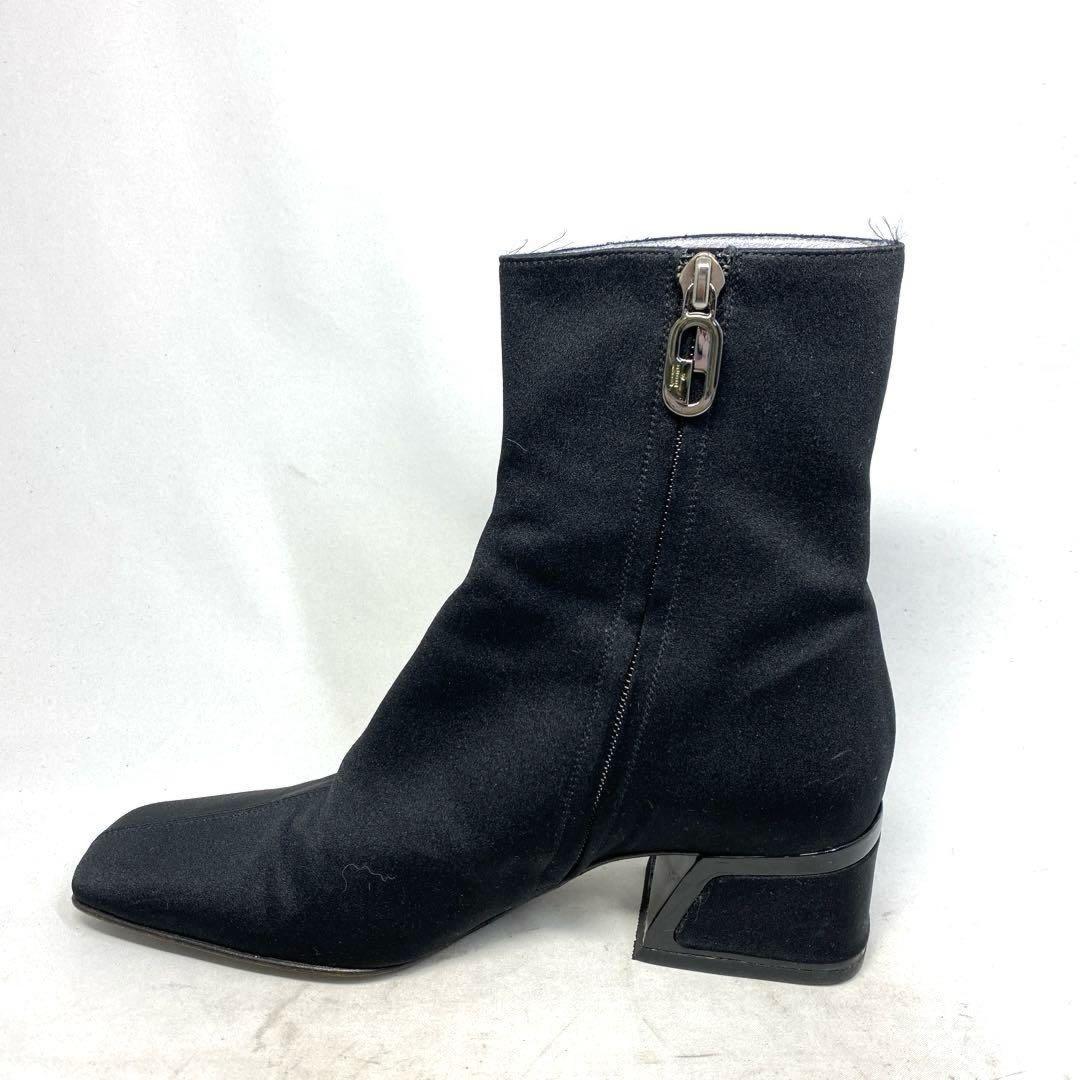 GUCCI Short Boots Shoes EU 36.5 US 6.5 Nylon Black Authentic