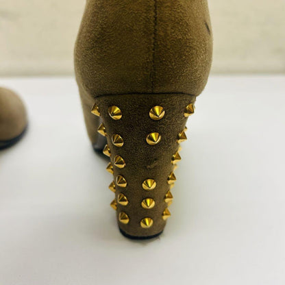 GUCCI Boots Shoes EU 36.5 US 6.5 Suede Beige Authentic