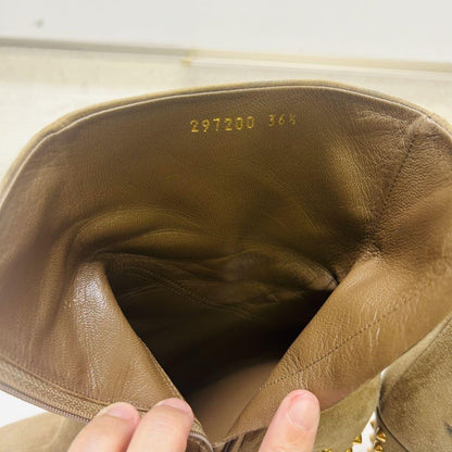 GUCCI Boots Shoes EU 36.5 US 6.5 Suede Beige Authentic