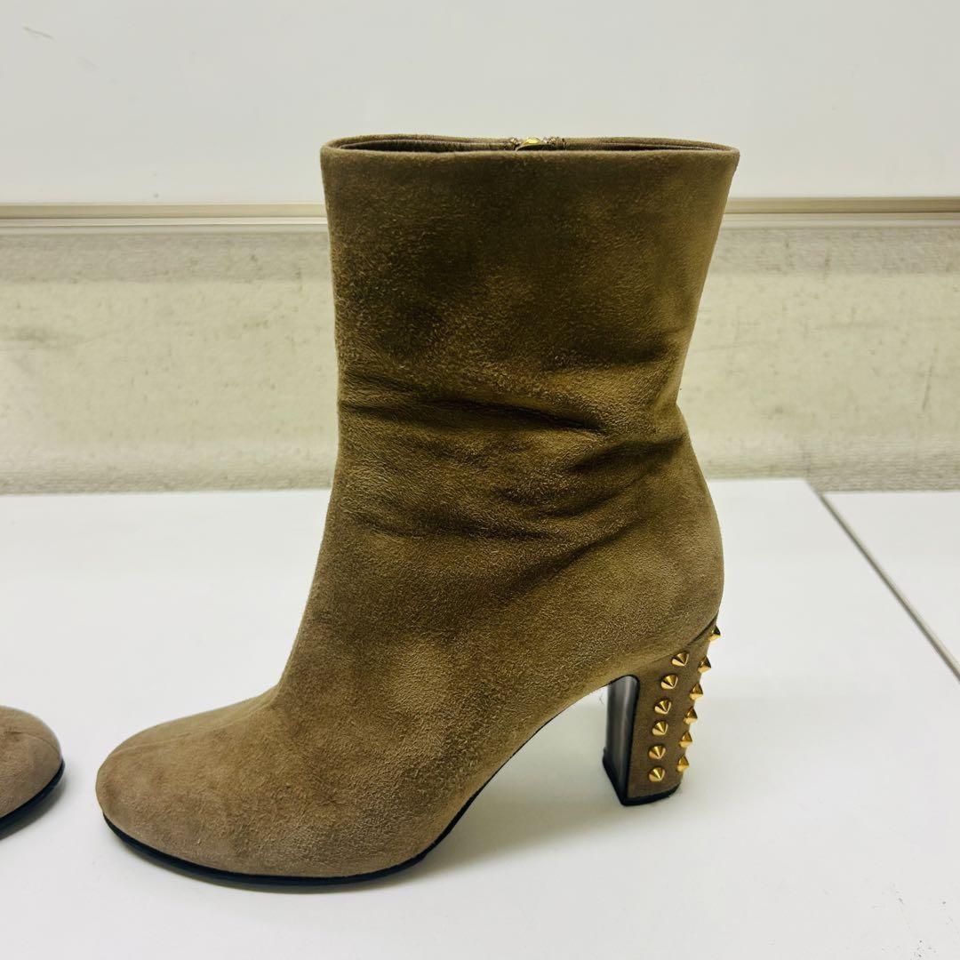 GUCCI Boots Shoes EU 36.5 US 6.5 Suede Beige Authentic