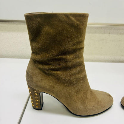GUCCI Boots Shoes EU 36.5 US 6.5 Suede Beige Authentic