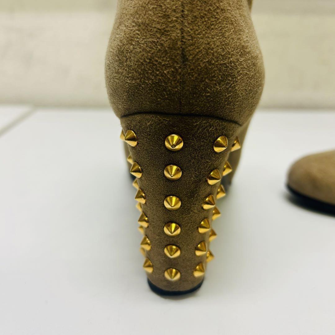 GUCCI Boots Shoes EU 36.5 US 6.5 Suede Beige Authentic