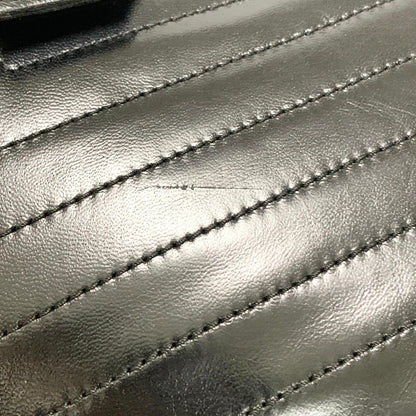 Yves Saint Laurent Clutch Bag YSL Logo Cassandra Purse Handbag Leather Black