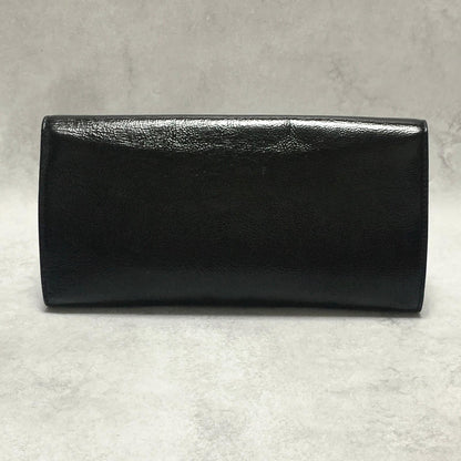 Saint Laurent Bag YSL Cassandra Clutch Purse Hand Patent Black Gold Authentic