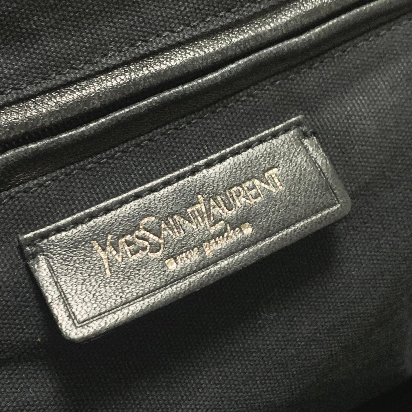Saint Laurent Bag Easy YSL Boston Hand Tote Purse Leather Black Silver Authentic