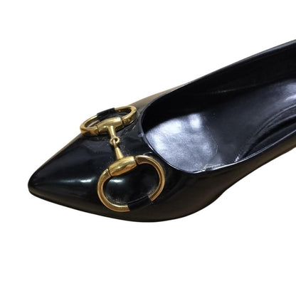 GUCCI Shoes Pumps Heel Horsebit EU 36 US 6 Black Authentic