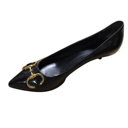 GUCCI Shoes Pumps Heel Horsebit EU 36 US 6 Black Authentic