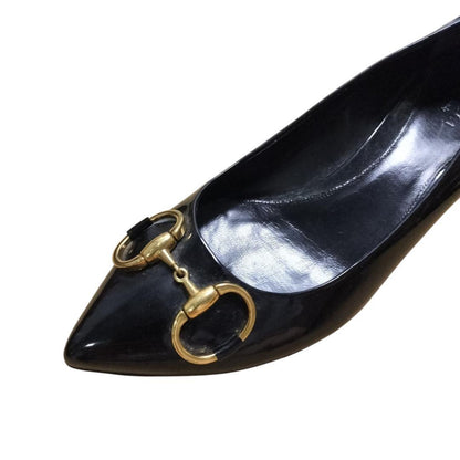 GUCCI Shoes Pumps Heel Horsebit EU 36 US 6 Black Authentic