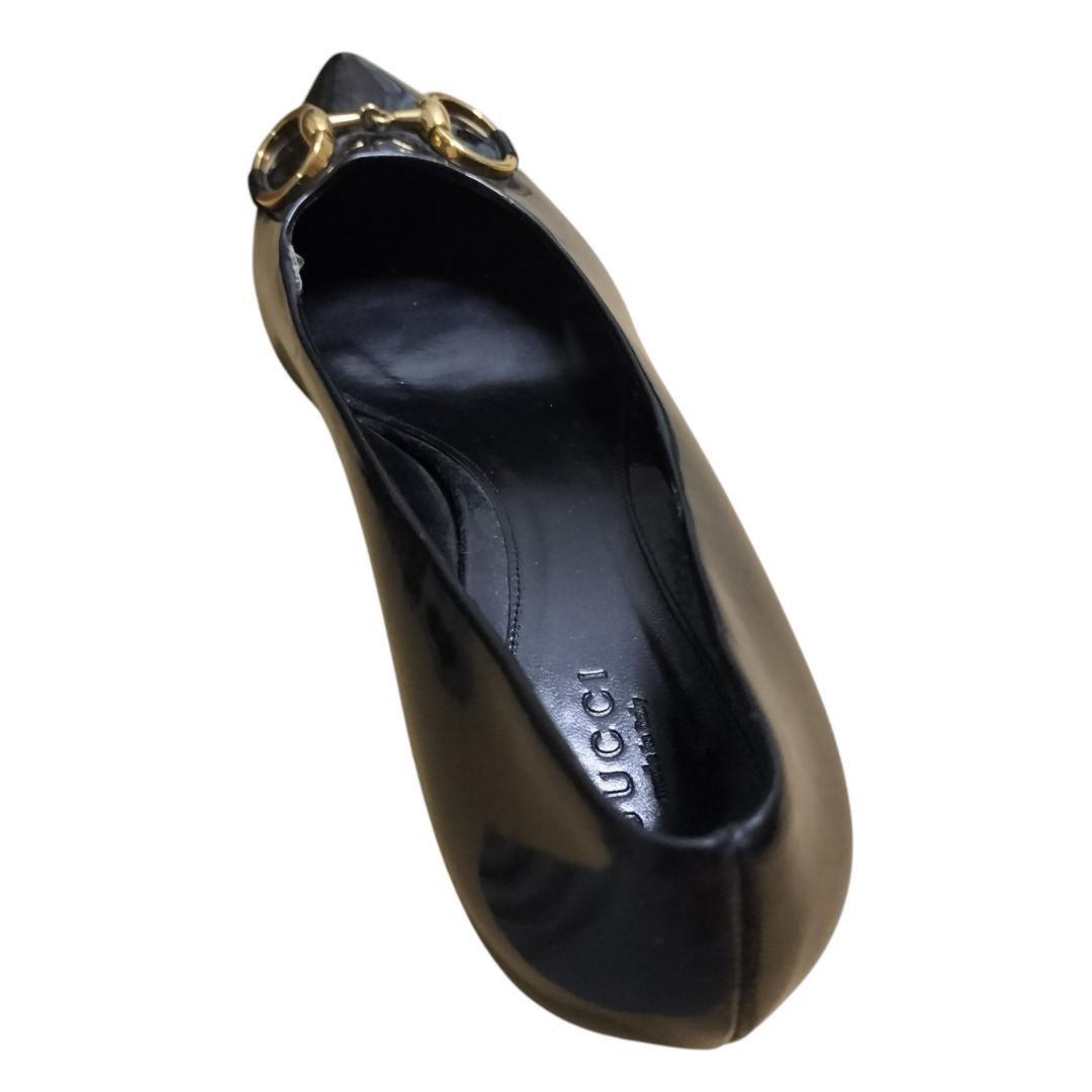 GUCCI Shoes Pumps Heel Horsebit EU 36 US 6 Black Authentic
