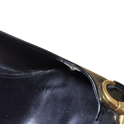 GUCCI Shoes Pumps Heel Horsebit EU 36 US 6 Black Authentic