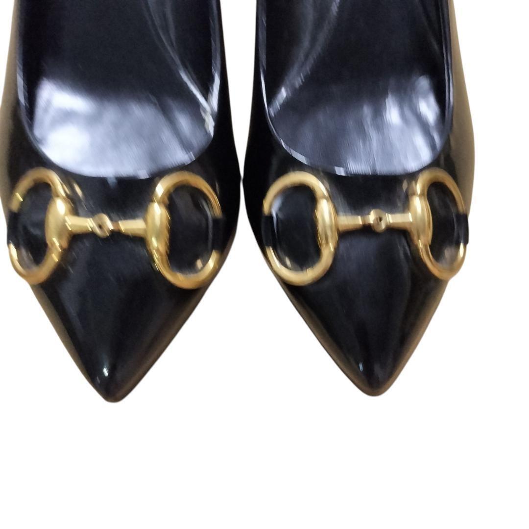 GUCCI Shoes Pumps Heel Horsebit EU 36 US 6 Black Authentic