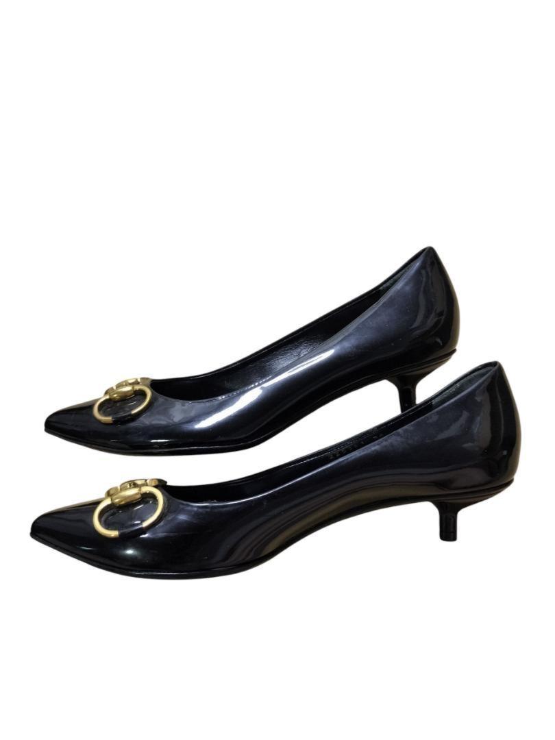 GUCCI Shoes Pumps Heel Horsebit EU 36 US 6 Black Authentic