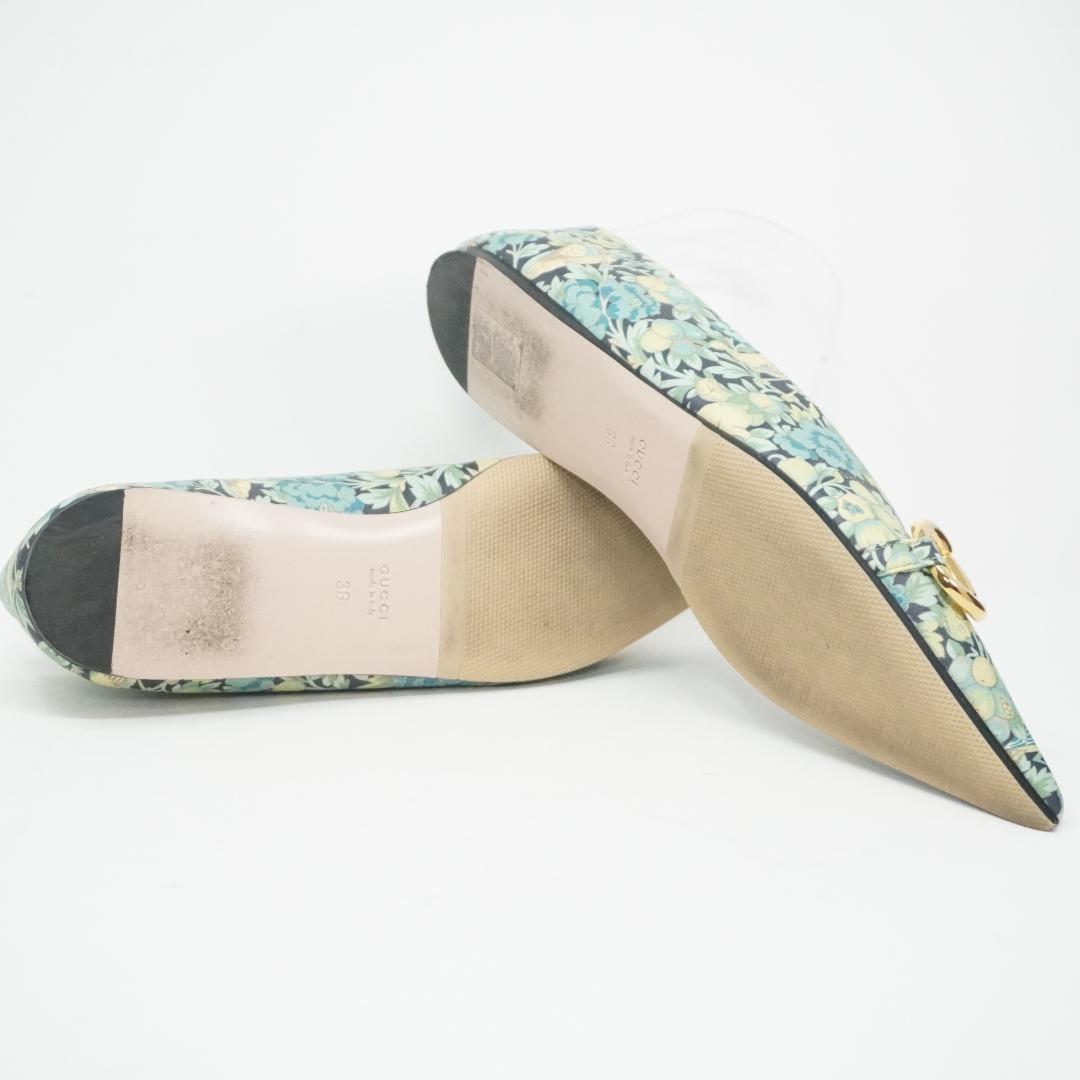 GUCCI Shoes Pumps Heel Flat Chain EU 36 US 6 Green Authentic