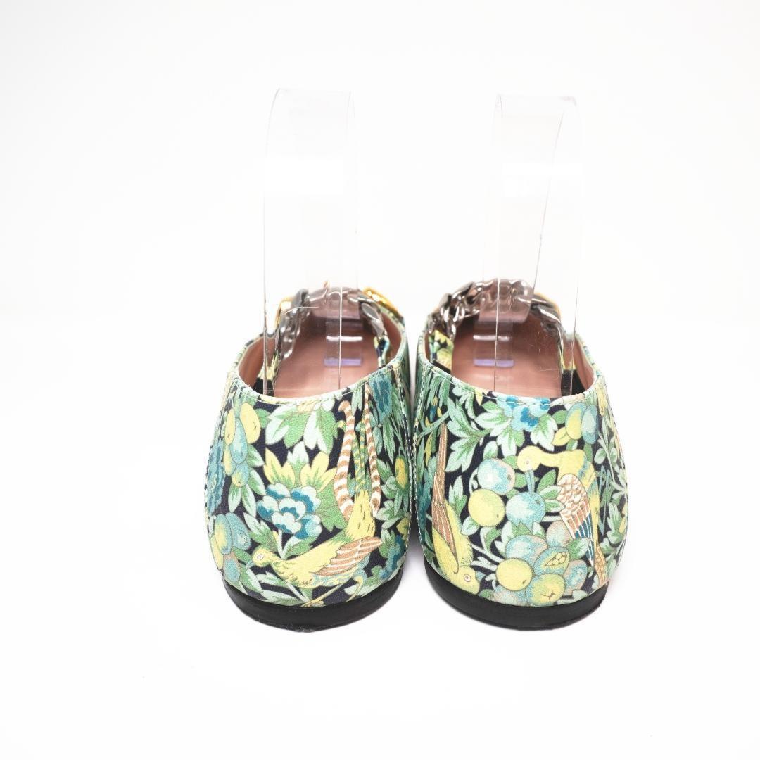 GUCCI Shoes Pumps Heel Flat Chain EU 36 US 6 Green Authentic