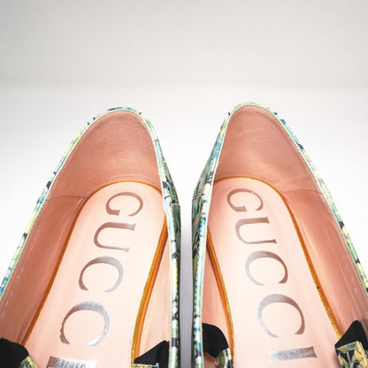 GUCCI Shoes Pumps Heel Flat Chain EU 36 US 6 Green Authentic