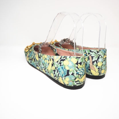 GUCCI Shoes Pumps Heel Flat Chain EU 36 US 6 Green Authentic