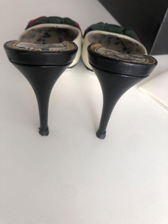 GUCCI Shoes Pumps Heel Ribbon EU 36 US 6 Leather Multicolor Authentic